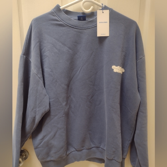 Jack & Jones Blue crew neck sweatshirt, Large, New, Men Sweater - Picture 4 of 13